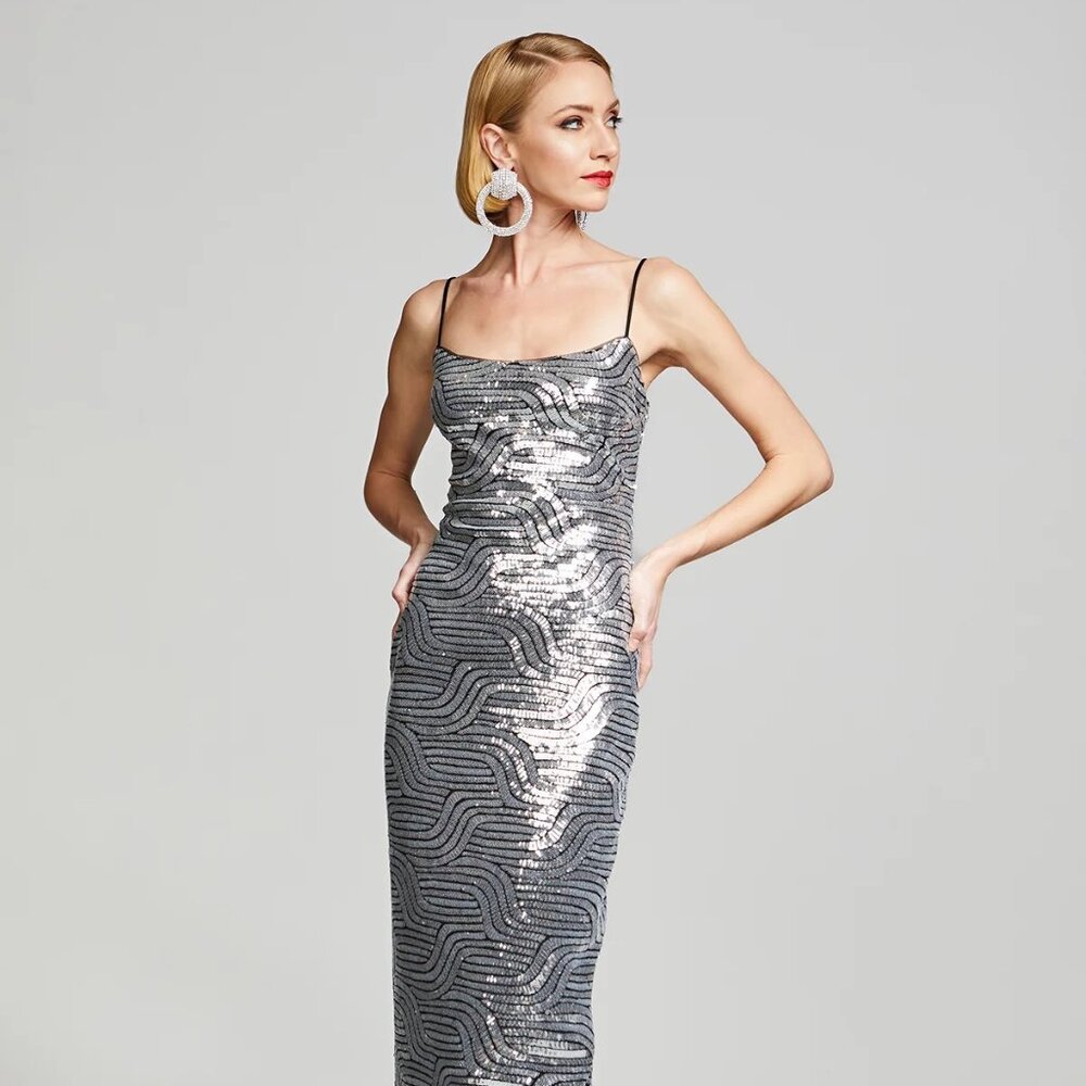 Halston Reine Gown In Deco Sequin